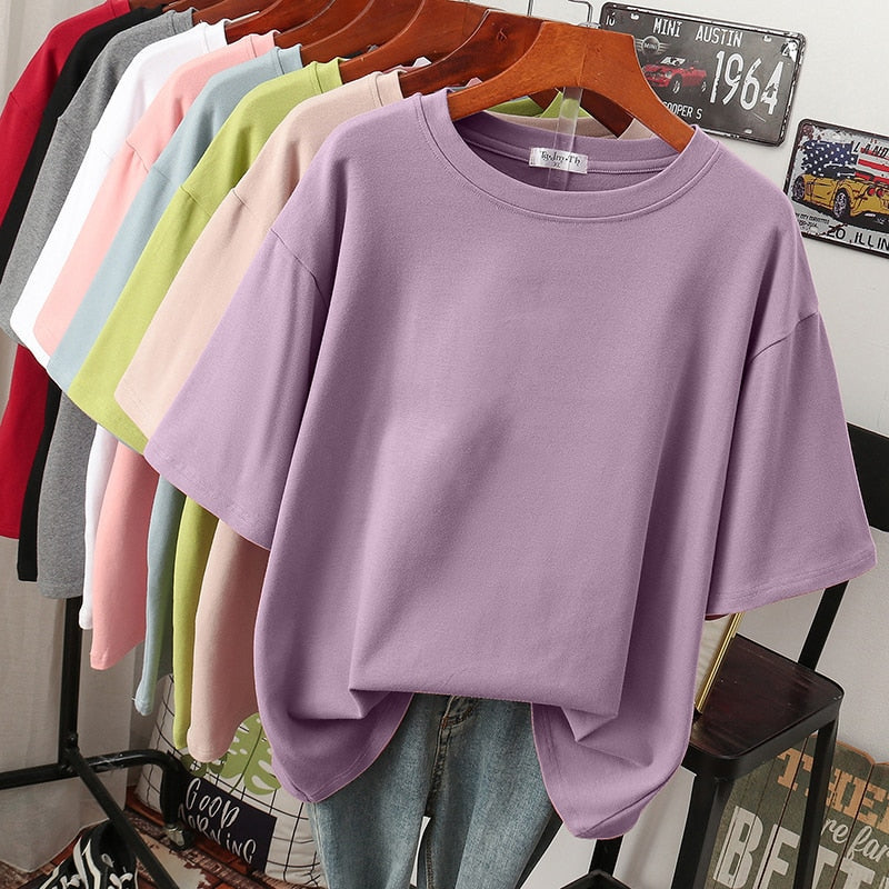 Bellachicha Kuscheliges Baumwoll-Basic: Plus-Size T-Shirt für Damen