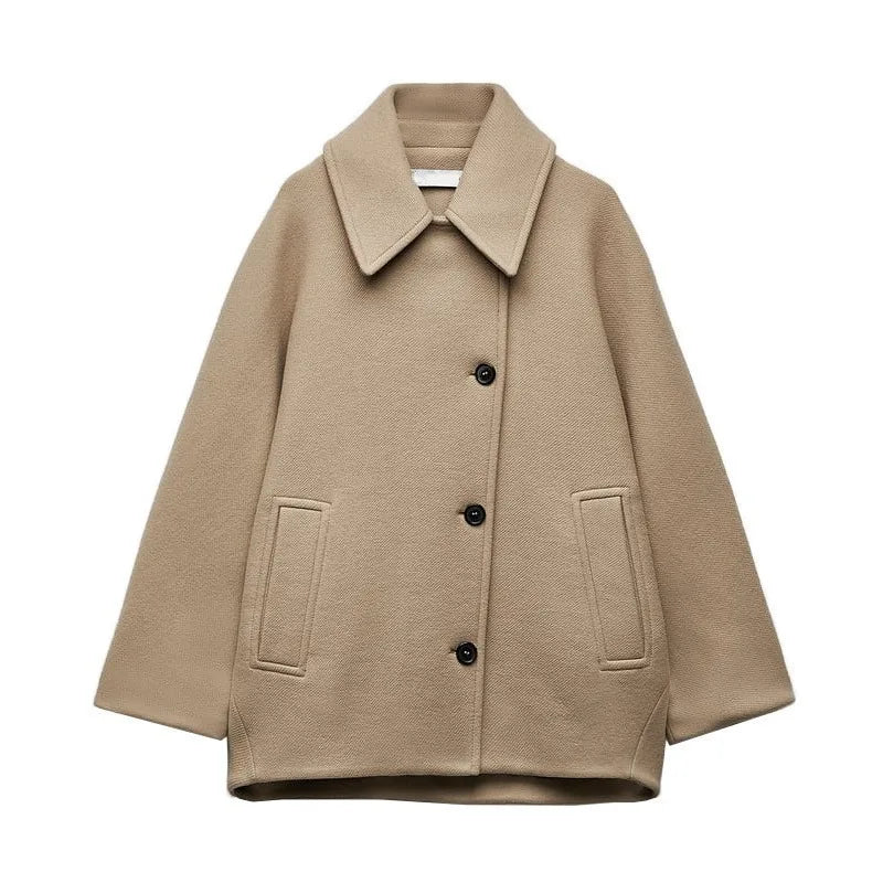 Vin | Veste chaude pour femme avec revers et poches