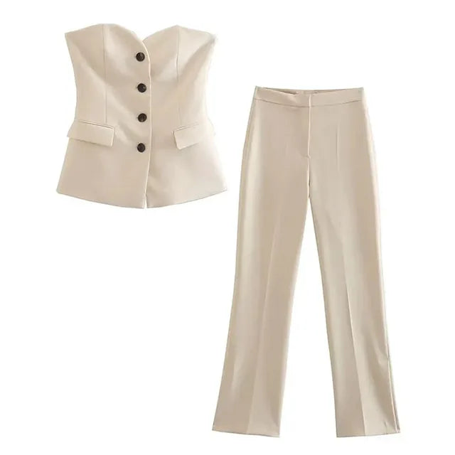 Pauline | Luxus Flip Satin Gespleißt Korsett Stil Anzug
