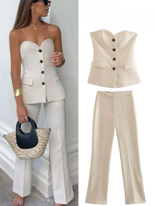 Pauline | Luxus Flip Satin Gespleißt Korsett Stil Anzug