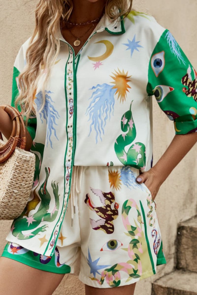 Ottilia Boho-Set aus Hemd und Shorts