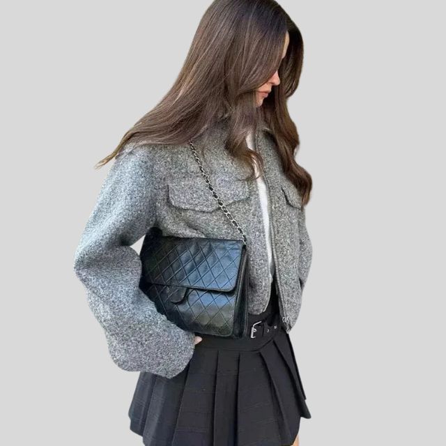 Adeline | Veste en laine à la mode avec fermeture éclair