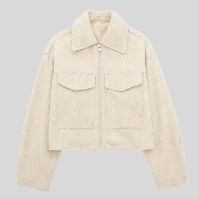 Adeline | Veste en laine à la mode avec fermeture éclair