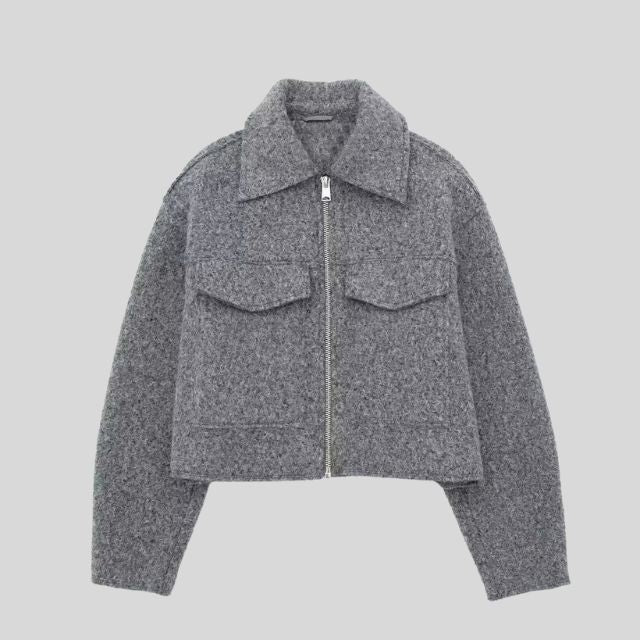 Adeline | Veste en laine à la mode avec fermeture éclair