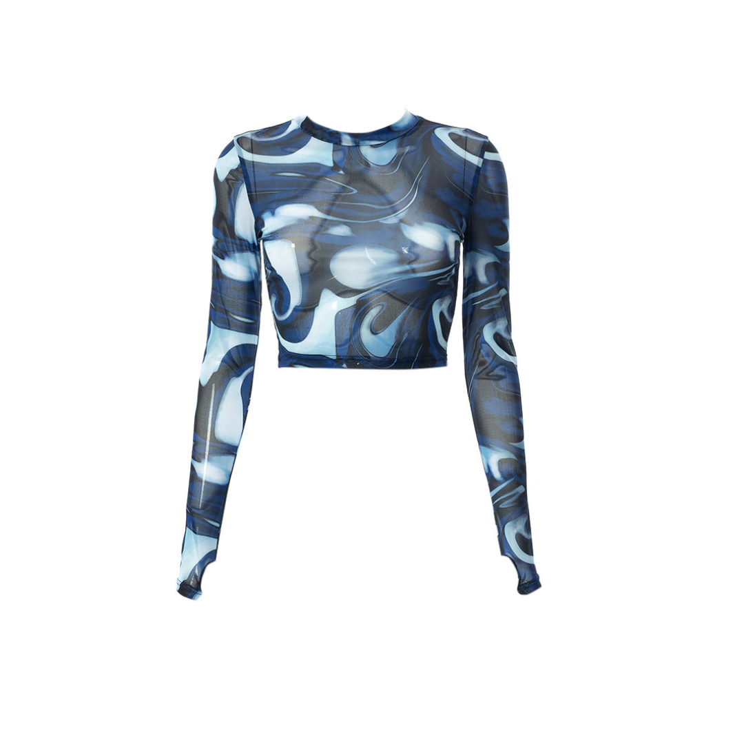 Bellachicha Top - Jahrgang - Transparentes Netzshirt