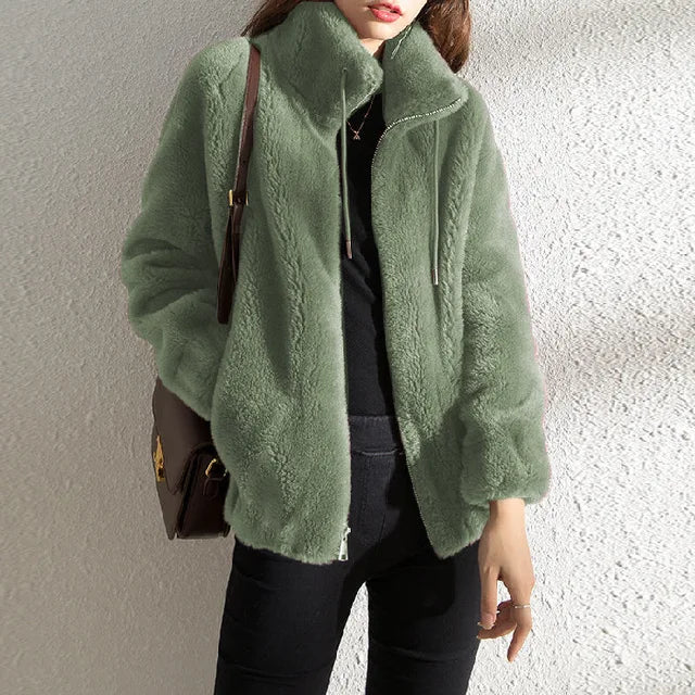 Manteau à col roulé doux