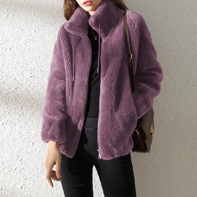 Manteau à col roulé doux