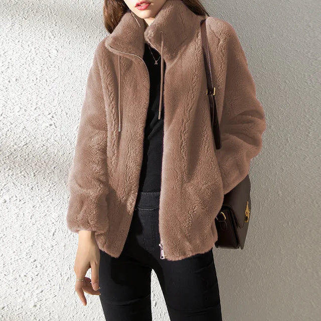 Manteau à col roulé doux