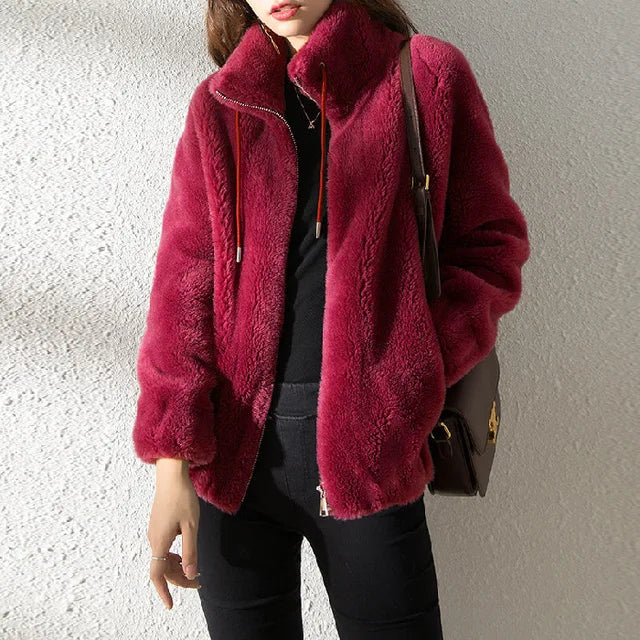 Manteau à col roulé doux
