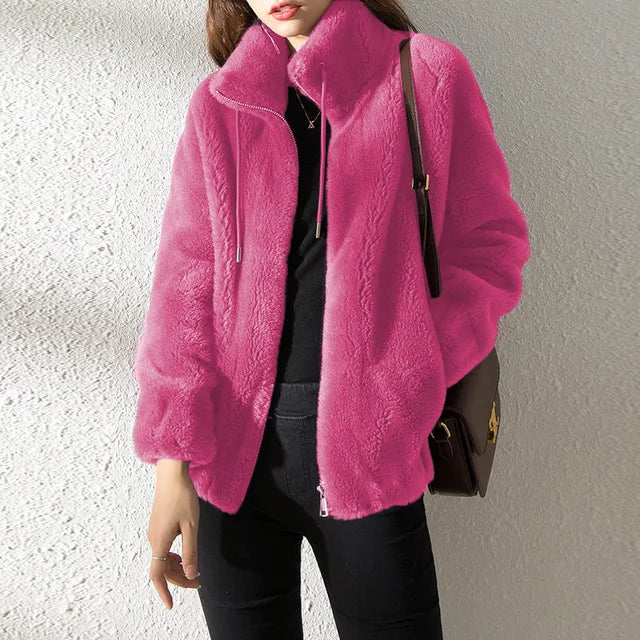 Manteau à col roulé doux