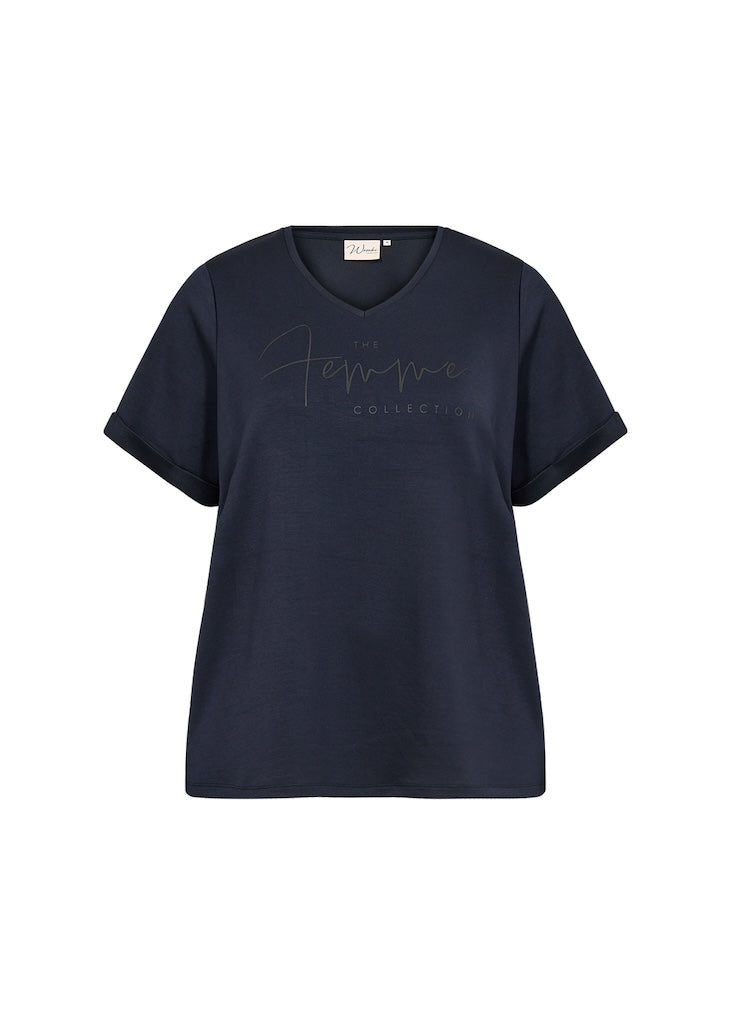 Bellachicha mit Aufdruck in Dunkelblau Plus Size