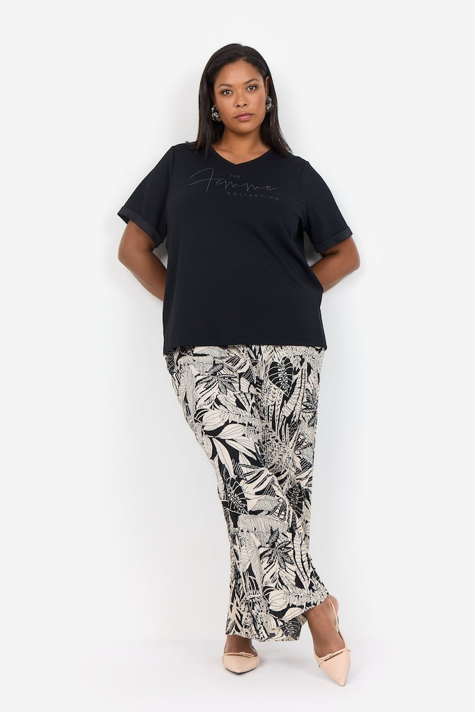 Bellachicha mit Aufdruck in Schwarz Plus Size