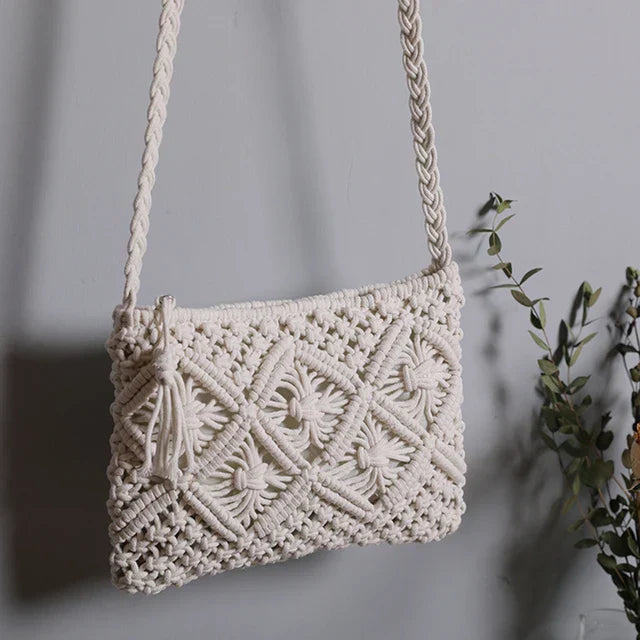 Bellachicha – Boho-Schultertasche aus gewebtem Stroh für Damen