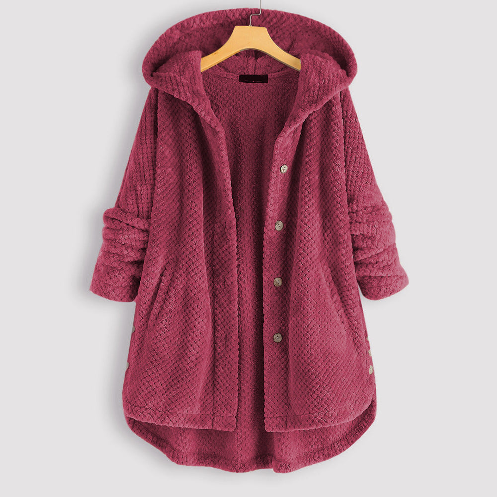 Veste polaire réversible à capuche pour l'hiver