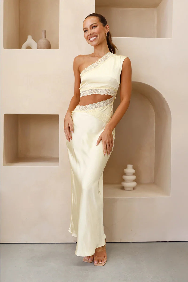 Emily One-Shoulder Maxi Dress - Gelb