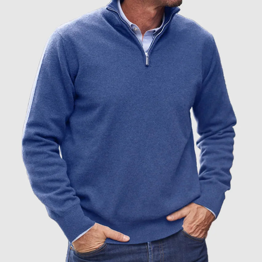 Philip – Pull zippé en polyester pour homme