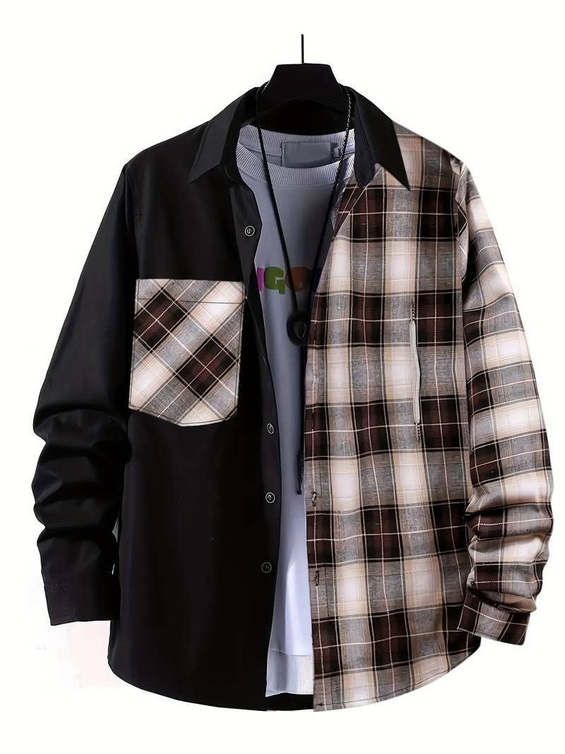 Alexander – chemise fine à manches longues et blocs de couleurs