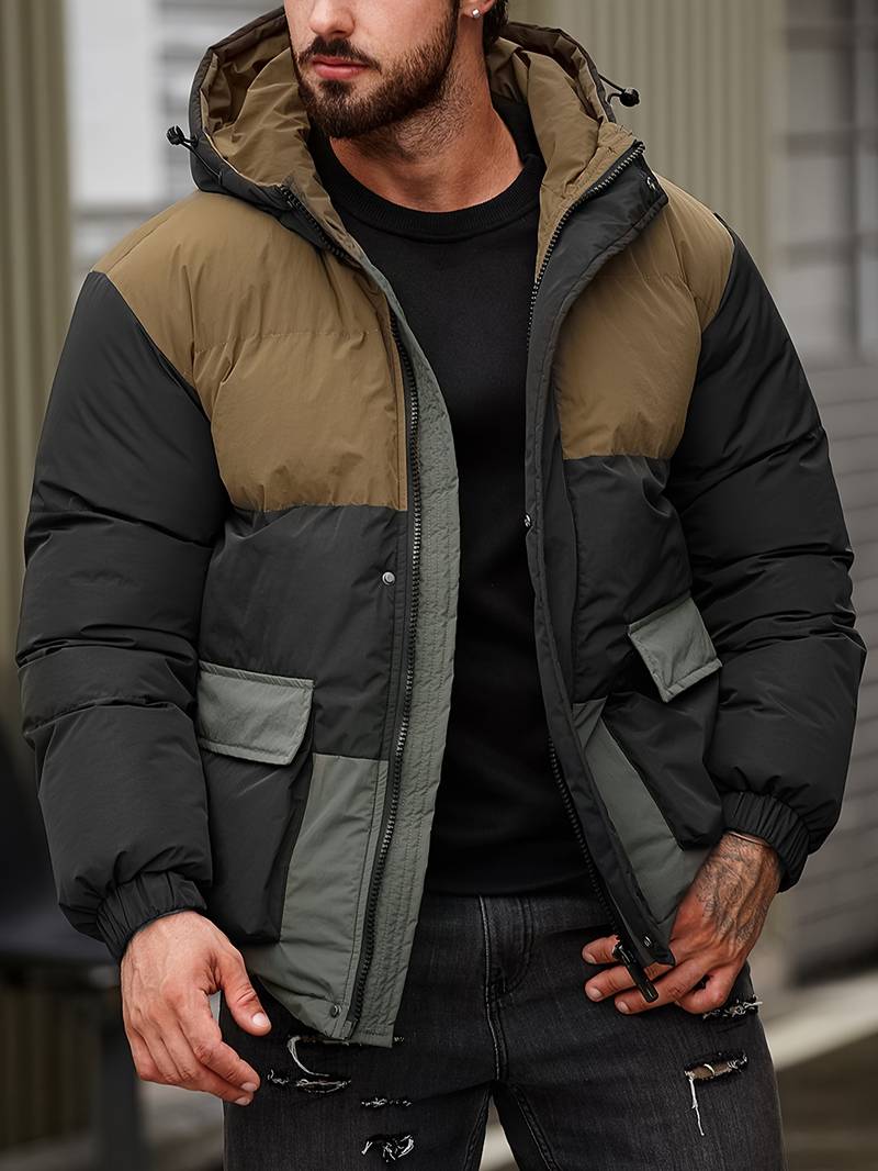 Finn – veste décontractée matelassée à blocs de couleurs pour homme