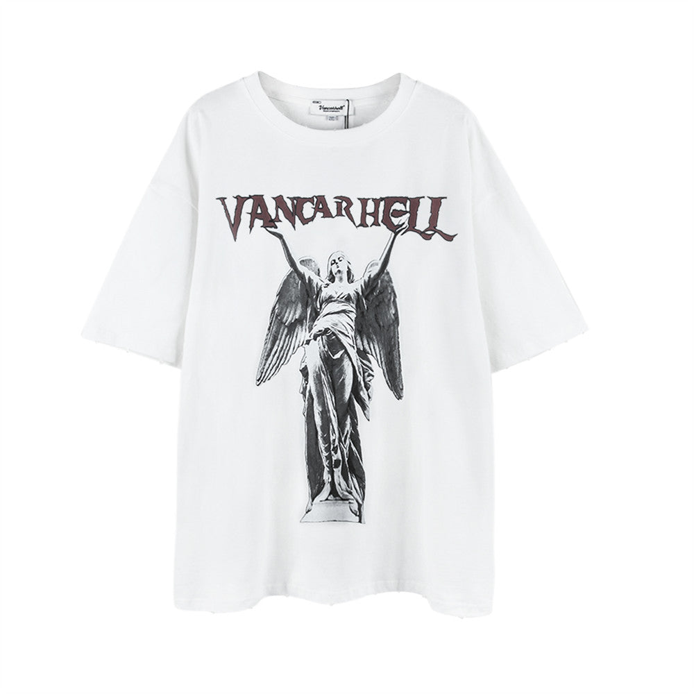 "Angel Statue" - Oversize T-Shirt mit Print