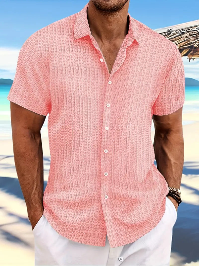 Alexander – chemise décontractée, respirante, à manches courtes avec un motif à rayures amples