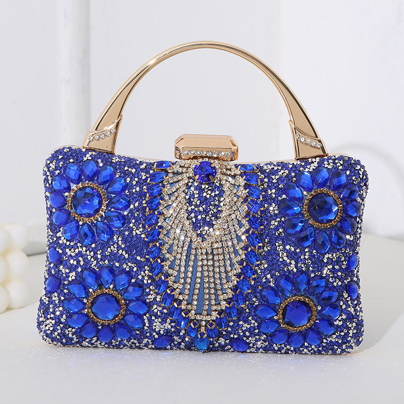 Bellachicha metallische handgefertigte Diamant-inlay-Abendtasche