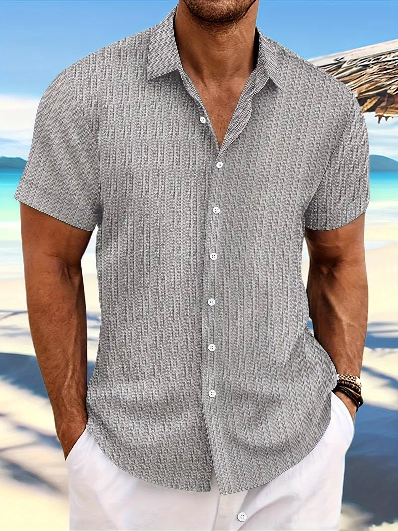 Alexander – chemise décontractée, respirante, à manches courtes avec un motif à rayures amples