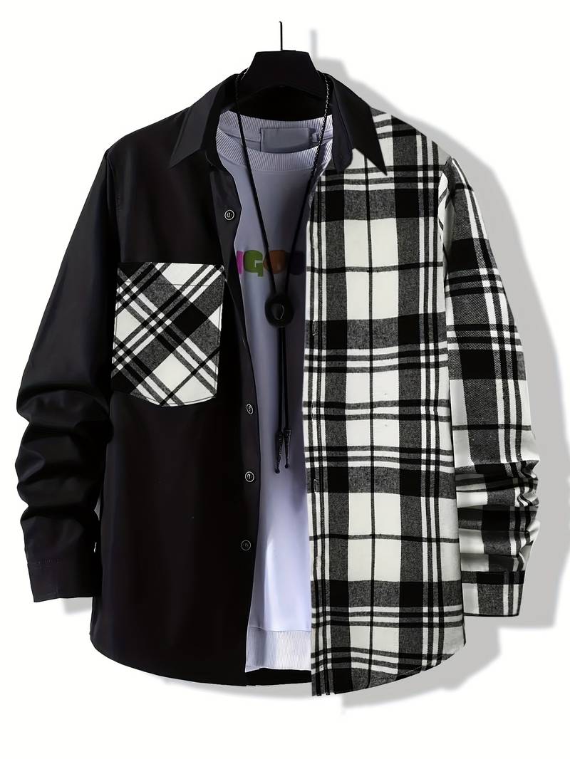 Alexander – chemise fine à manches longues et blocs de couleurs