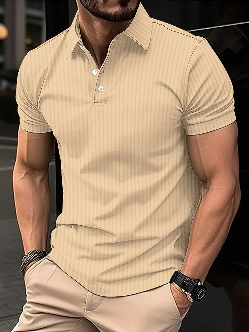 Alessio – chemise décontractée à manches courtes côtelée pour homme