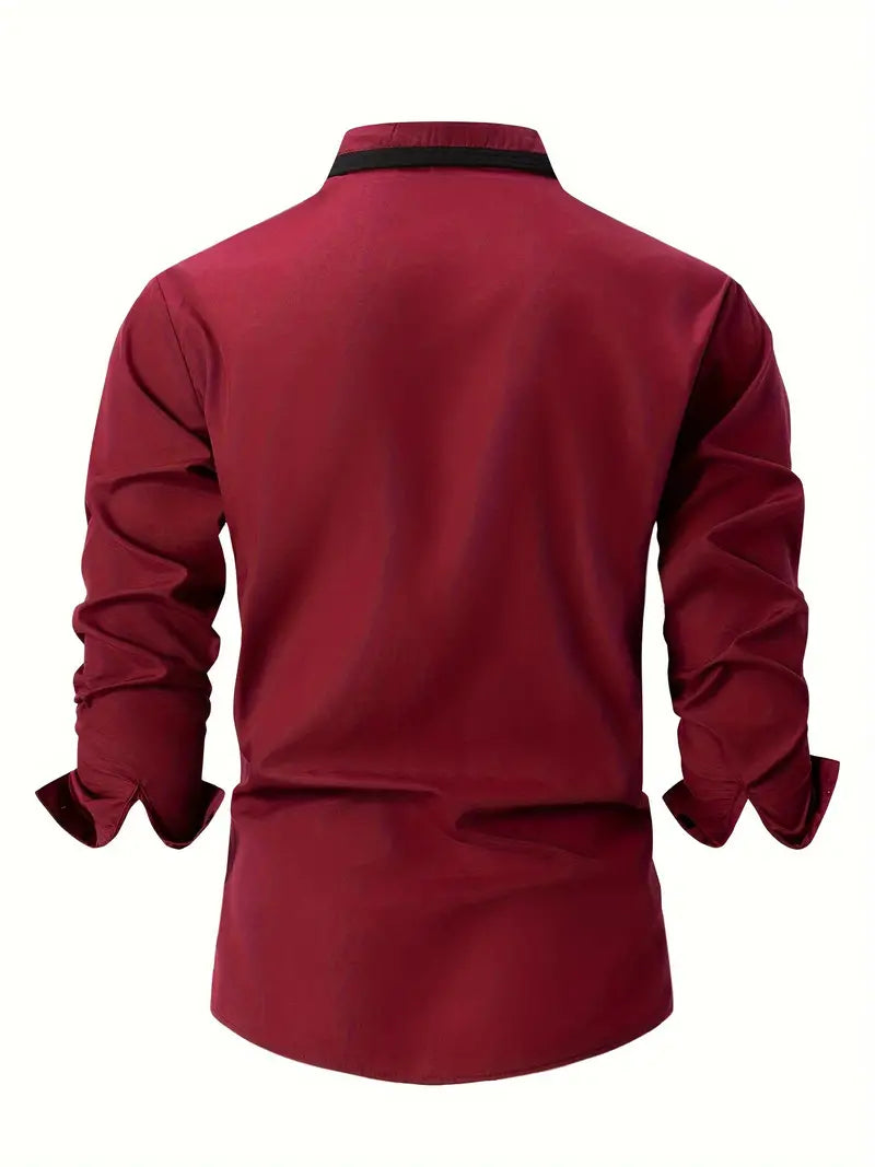 Andrew – chemise à manches longues color-block pour homme