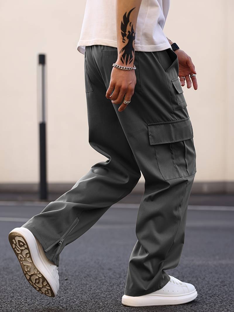 Callista – pantalon cargo coupe droite avec plusieurs poches pour homme