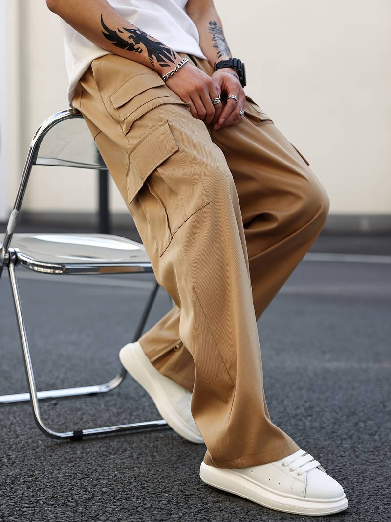 Callista – pantalon cargo coupe droite avec plusieurs poches pour homme