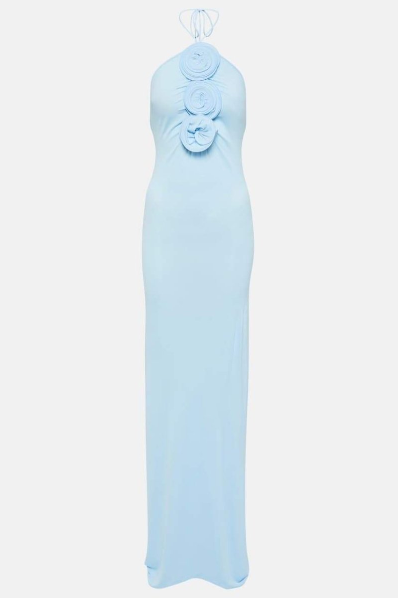 Robe longue dos nu Alexia avec applications florales
