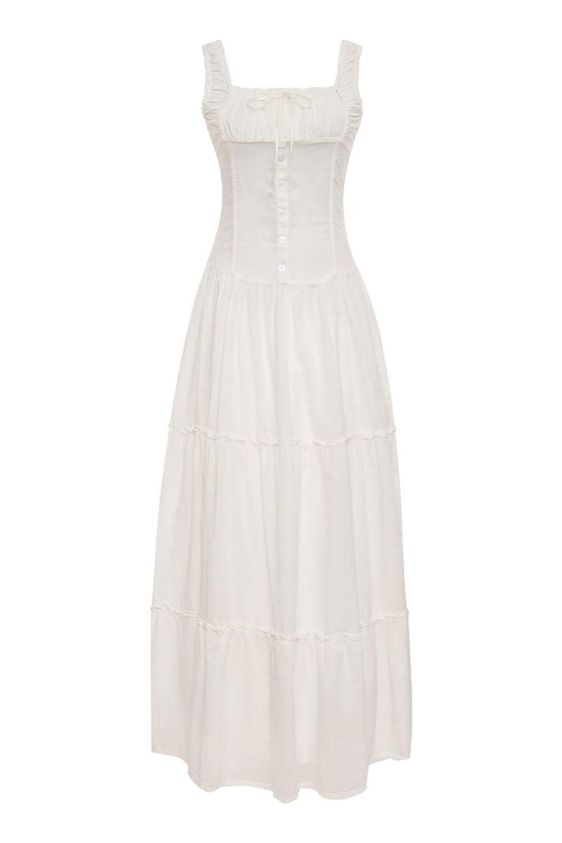 Anastasia – Robe longue semi-transparente à volants
