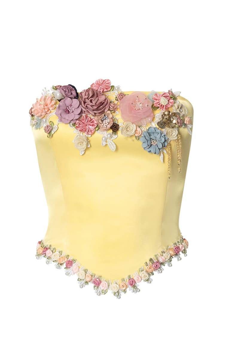 Bustier avec bordure en perles « Anita »