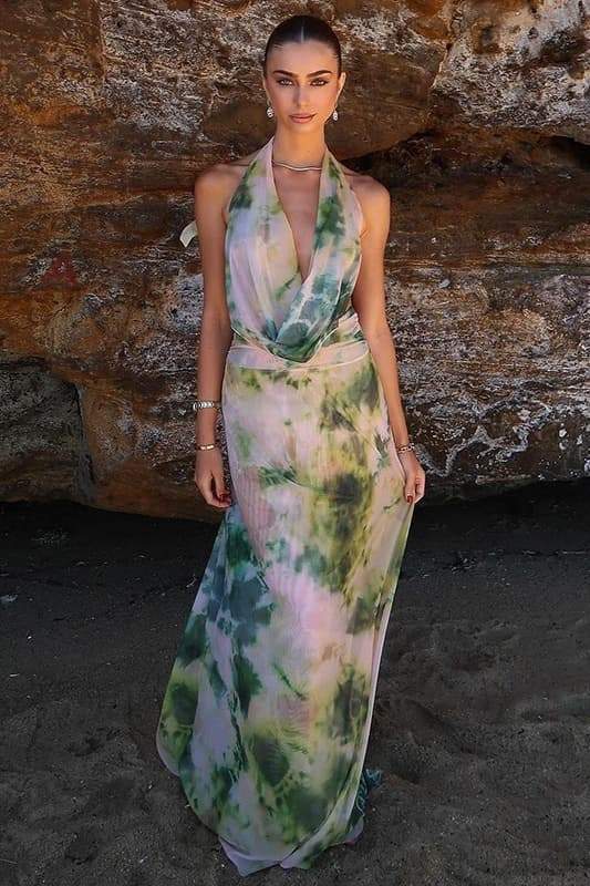 Bedrucktes Neckholder-Maxikleid „Antonia“