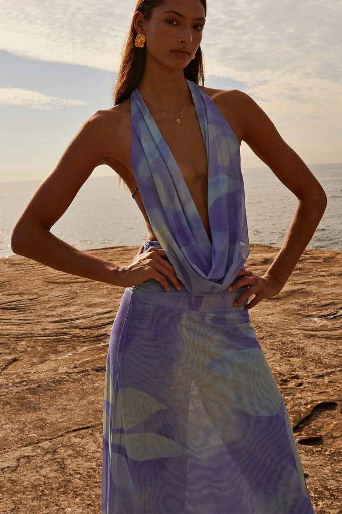 Bedrucktes Neckholder-Maxikleid „Antonia“