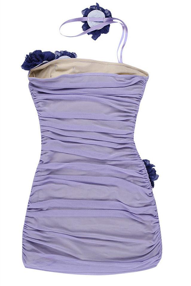 Athena – Minikleid aus Netzstoff mit Blumenapplikation