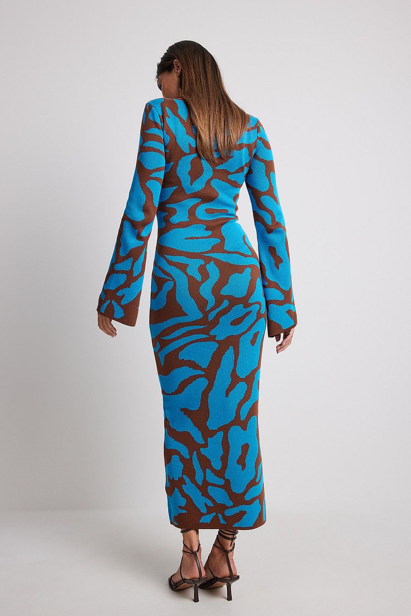 Ava Jacquard-Strick-Midikleid