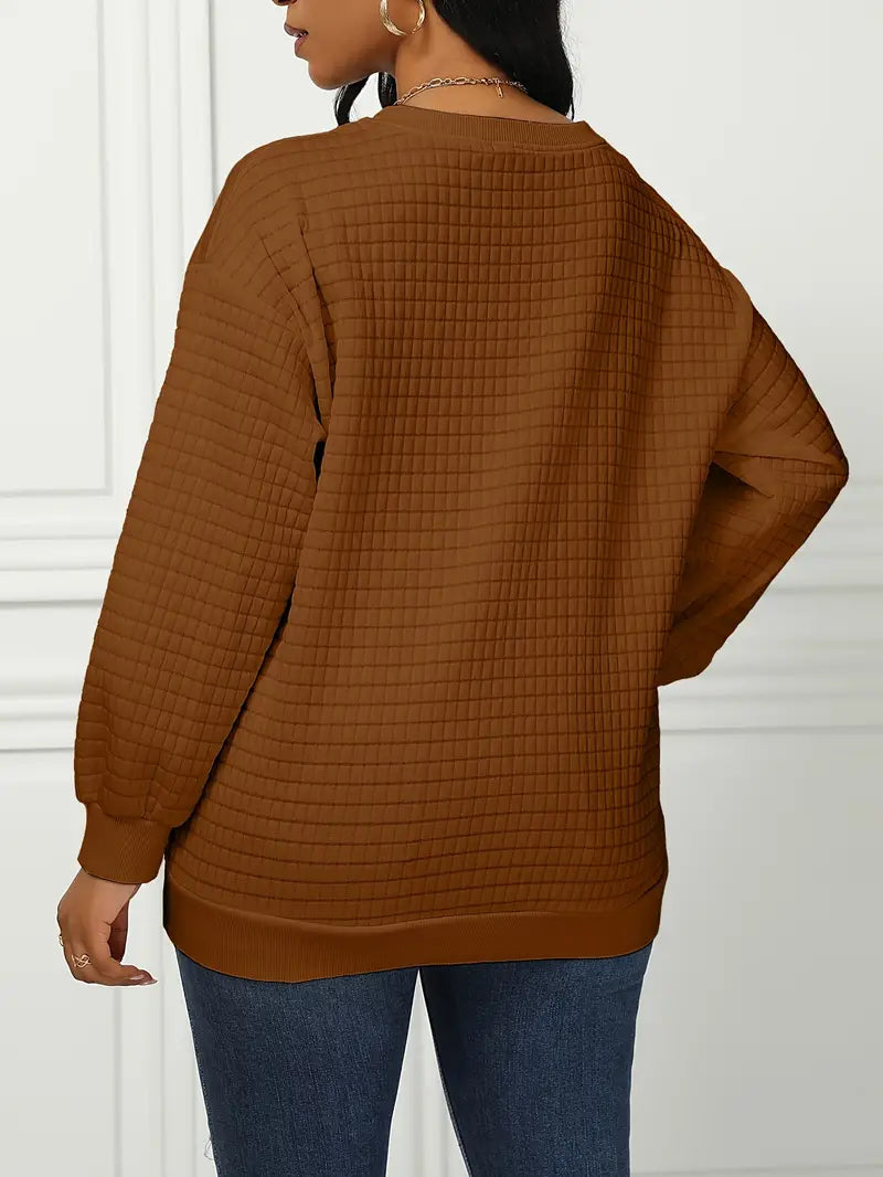 Olivia – pull gaufré décontracté et ample