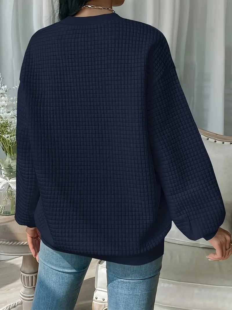 Olivia – pull gaufré décontracté et ample