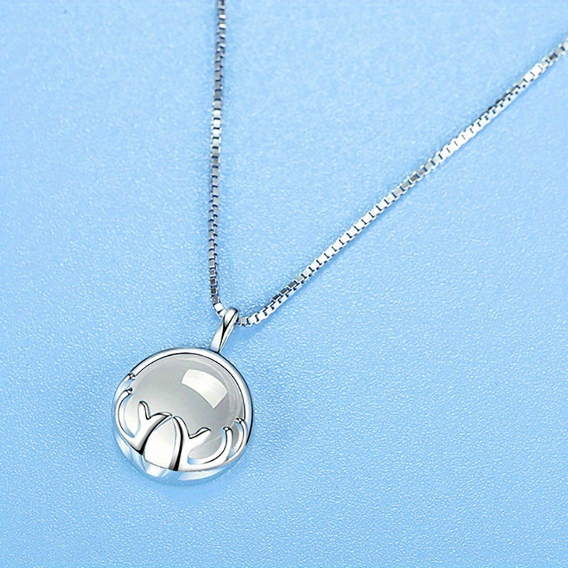Zara - Collier pendentif pierre de lune plaqué argent