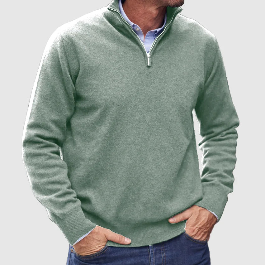Philip – Pull zippé en polyester pour homme
