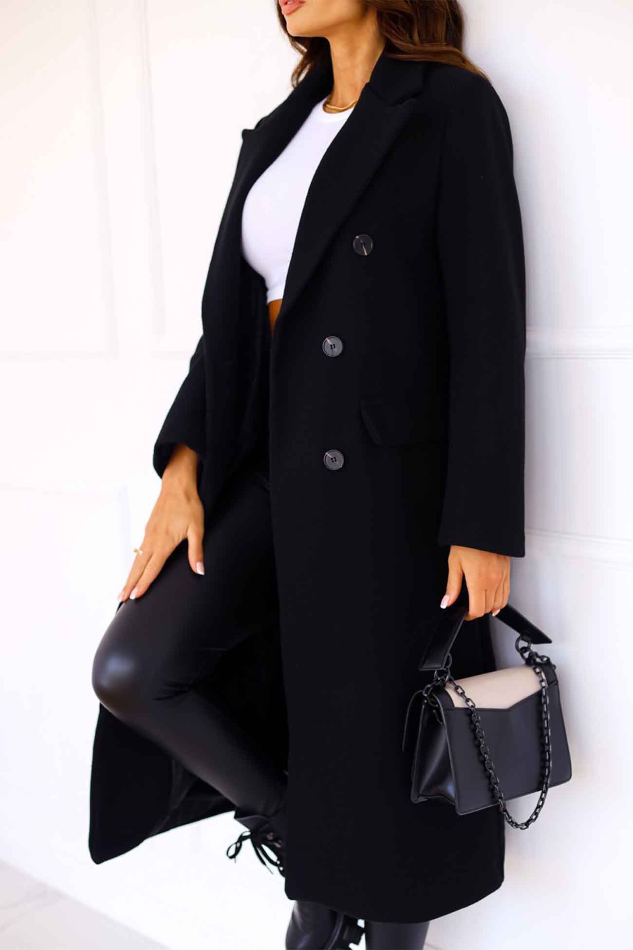 Wivor | Manteau croisé avec col à revers – style élégant pour les journées fraîches