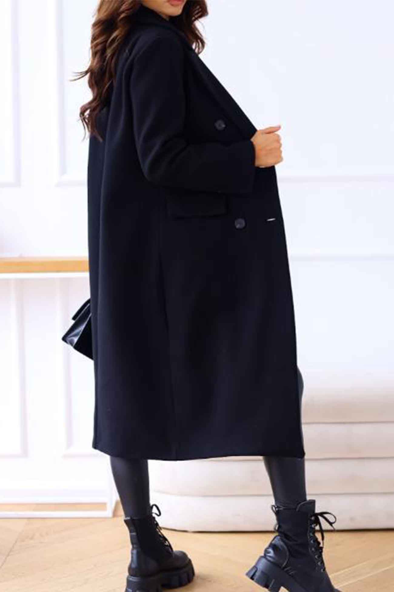 Wivor | Manteau croisé avec col à revers – style élégant pour les journées fraîches