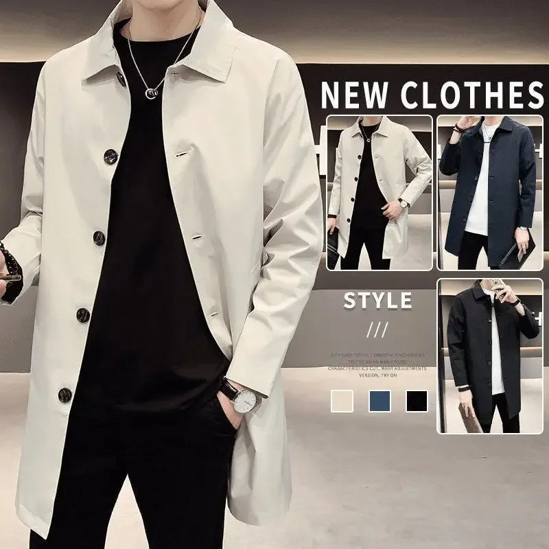 Manteau d'hiver long et décontracté pour homme