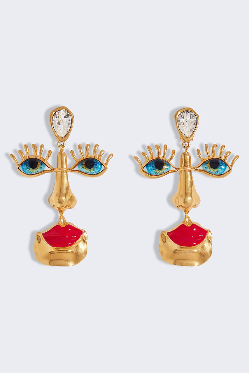 Boucles d'oreilles à tige avec visage rétro « Evil Eyes »