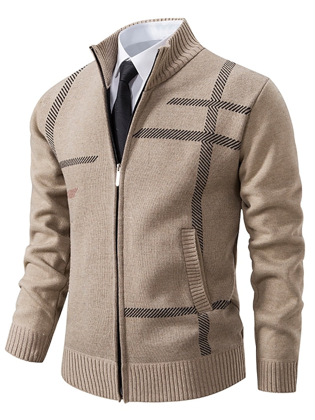 Uther - Pull zippé en coton pour homme