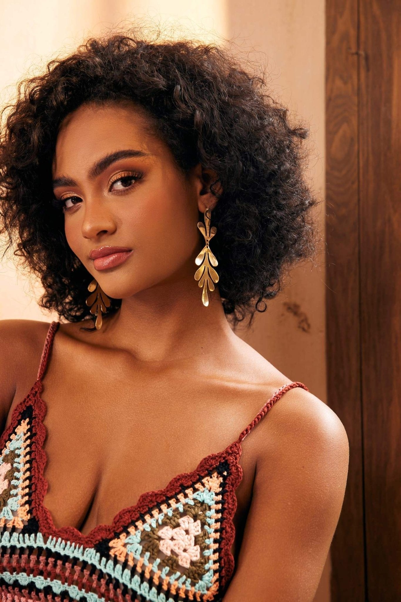 boucles d'oreilles en feuille de laiton