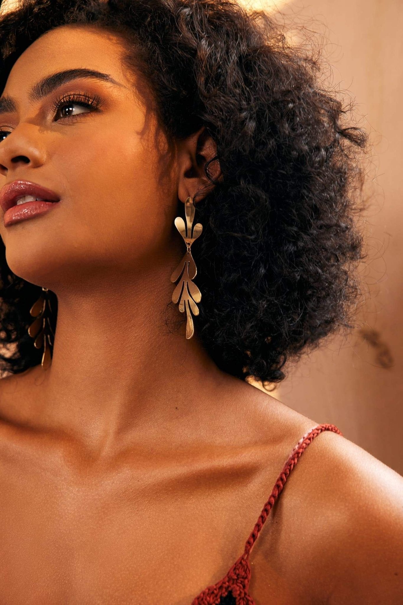 boucles d'oreilles en feuille de laiton