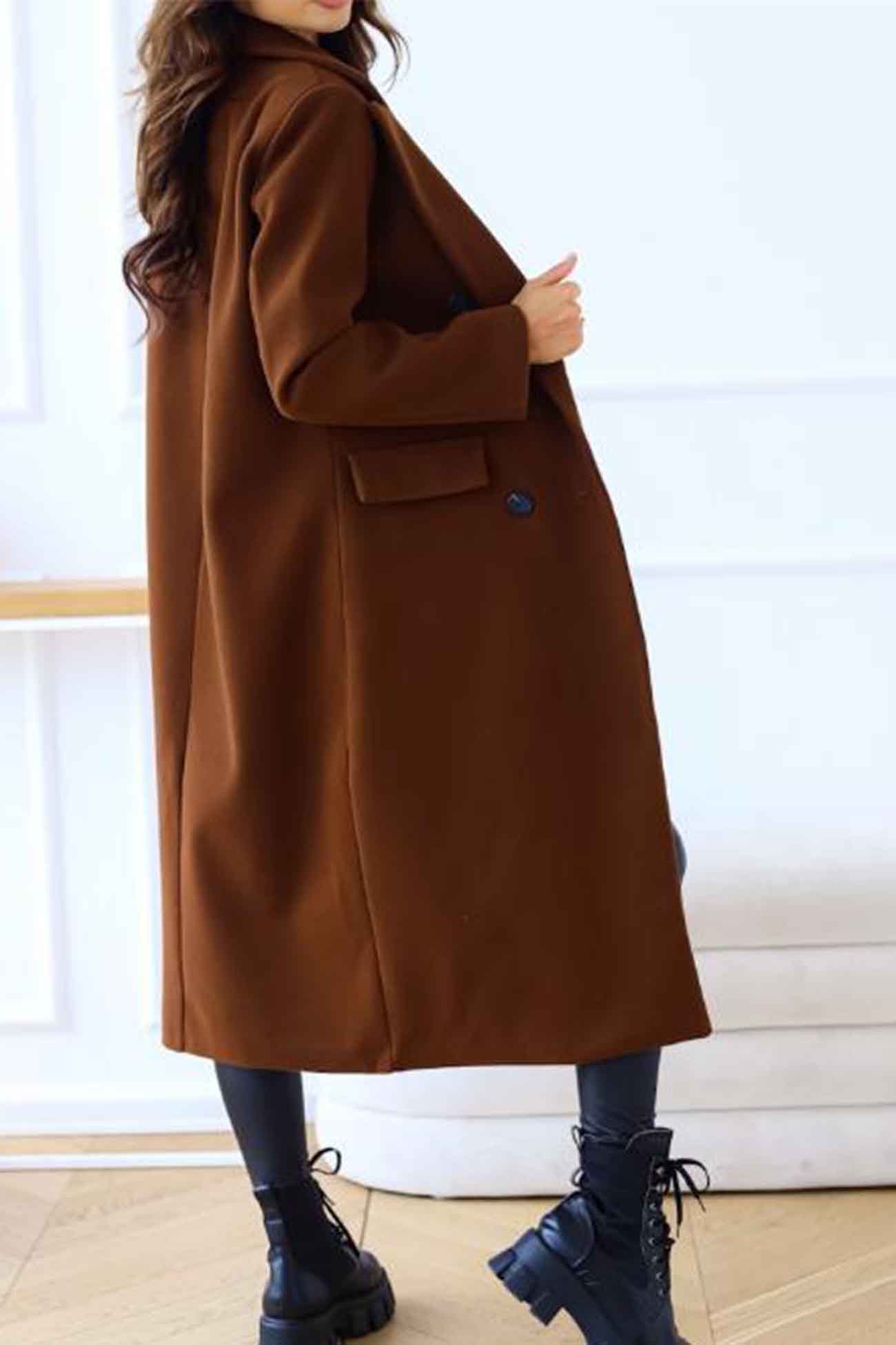 Wivor | Manteau croisé avec col à revers – style élégant pour les journées fraîches